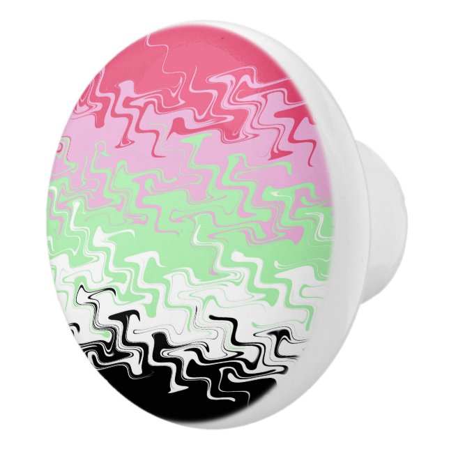 Trippy Wavy Abstract Recipromantic Pride Flag Ceramic Knob (Right)