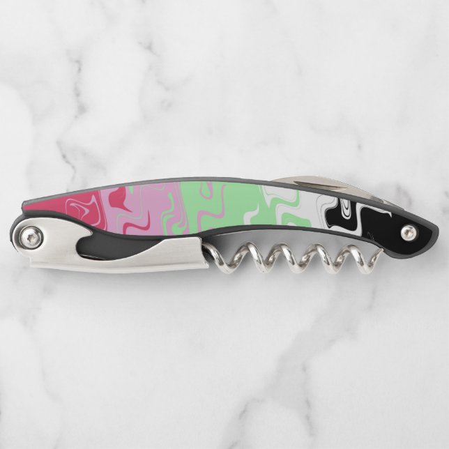 Trippy Wavy Abstract Recipromantic Pride Flag Corkscrew (Front)