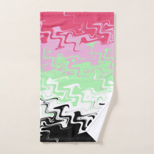 Trippy Wavy Abstract Recipromantic Pride Flag Hand Towel