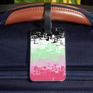 Trippy Wavy Abstract Recipromantic Pride Flag Luggage Tag