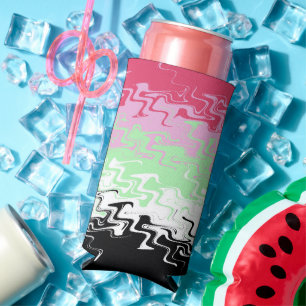 Trippy Wavy Abstract Recipromantic Pride Flag Seltzer Can Cooler
