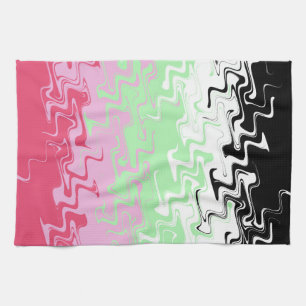 Trippy Wavy Abstract Recipromantic Pride Flag Tea Towel