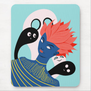 Trippy weird vaporwave psychedelic mouse mat