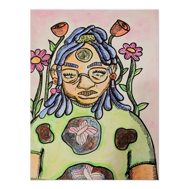  Trippy Whimsical Surreal Poster | Growth (Front)