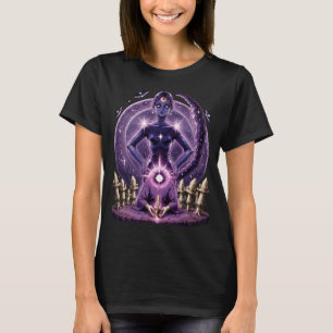 Trippy Witchy crystal Magic Mushrooms Alter Sword T-Shirt