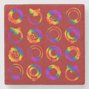 Trippy Wreaths Stone Coaster