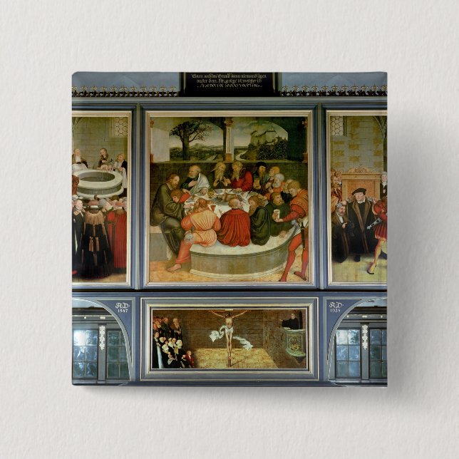 Triptych 15 Cm Square Badge (Front)