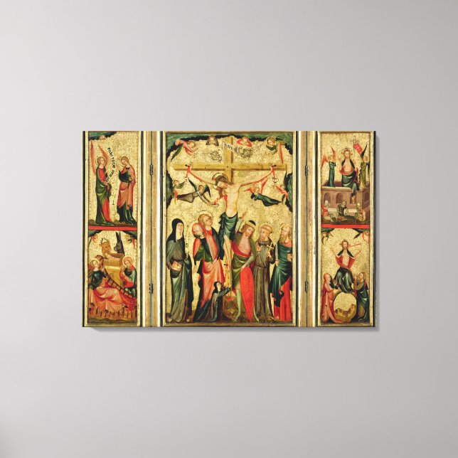 Triptych depicting the Crucifixion of Christ Canvas Print (Front)