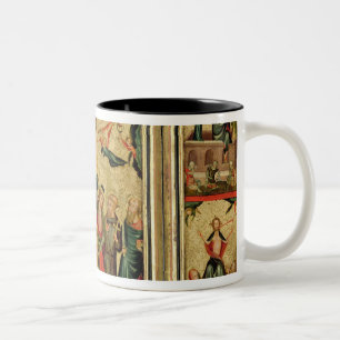Triptych depicting the Crucifixion of Christ Two-Tone Coffee Mug