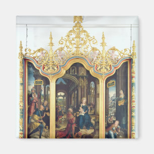 Triptych of the Adoration of the Infant Christ Magnet
