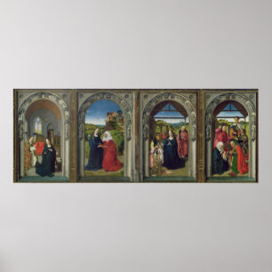 Triptych showing the Annunciation Poster