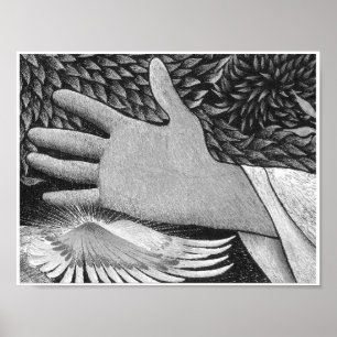 Triptych Welcoming Christ 8.5X11 B/W Poster