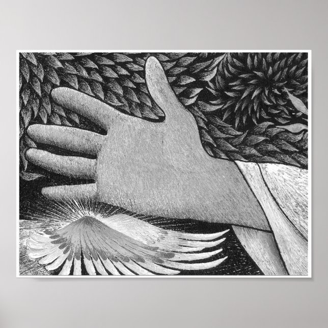 Triptych Welcoming Christ 8.5X11 B/W Poster (Front)