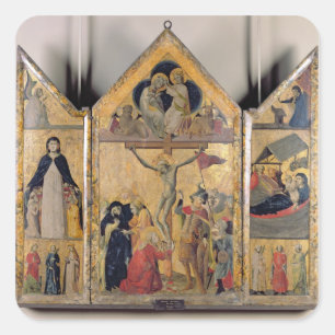 Triptych with Scenes from the Life of the Square Sticker