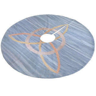 Triquetra Abstract | Blue Gold Celtic Trinity Knot Fleece Tree Skirt