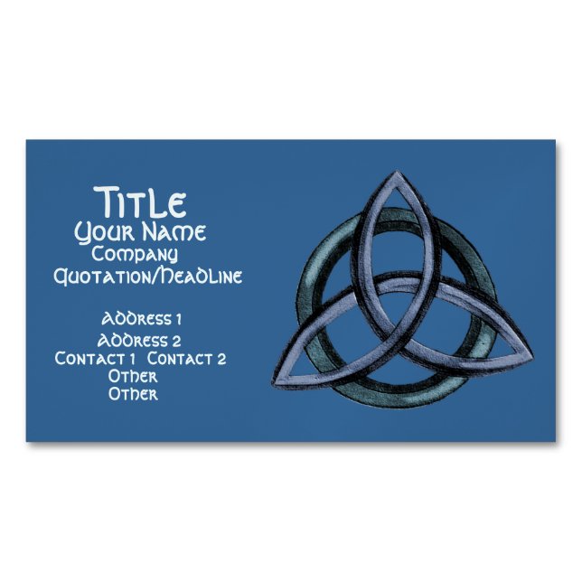 Triquetra (Blue) Magnetic Business Card (Front)