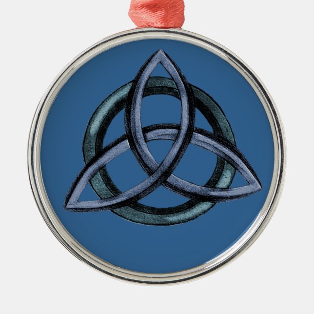Triquetra (Blue) Metal Tree Decoration (Front)