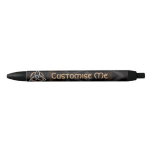 Triquetra (Brown/Silver) Black Ink Pen