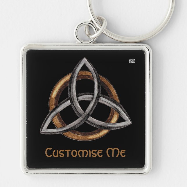 Triquetra (Brown/Silver) Key Ring (Front)