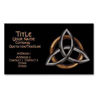 Triquetra (Brown/Silver) Magnetic Business Card
