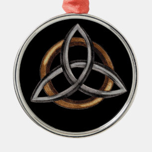 Triquetra (Brown/Silver) Metal Tree Decoration