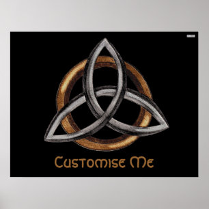 Triquetra (Brown/Silver) Poster