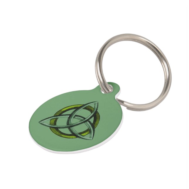 Triquetra (Green) Pet Tag (Side)