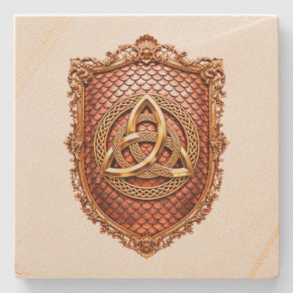 Triquetra Mystic Heraldic Stone Coaster