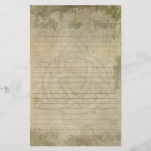Triquetra Natural, Earth Air Water Lined Stationery