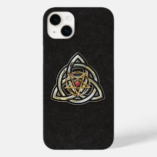 Triquetra Pentagram on Black Case-Mate iPhone 14 Plus Case