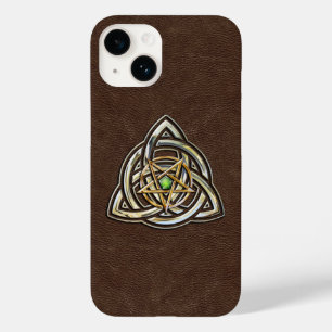 Triquetra Pentagram on Brown Case-Mate iPhone 14 Case