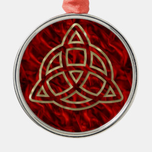 Triquetra Red Silk Metal Tree Decoration