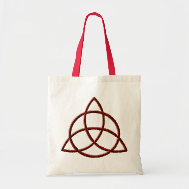 Triquetra Red Silk Tote Bag (Front)
