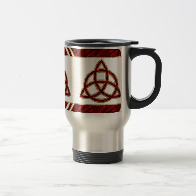 Triquetra Red Silk Travel Mug (Right)