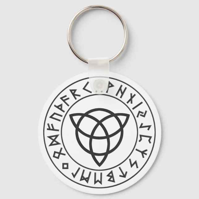 Triquetra Rune Shield Key Ring (Front)