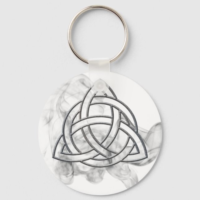 Triquetra Silver Bevel Key Ring (Front)