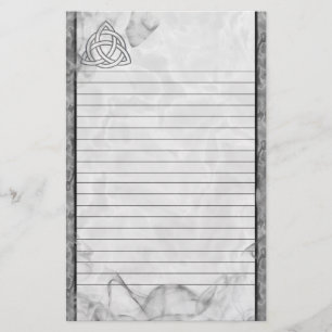 Triquetra Silver Bevel Lined Stationery