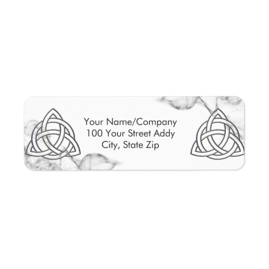 Triquetra Silver Bevel Return Address Label