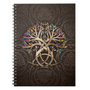 Triquetra Tree of life Colorful leaves Notebook