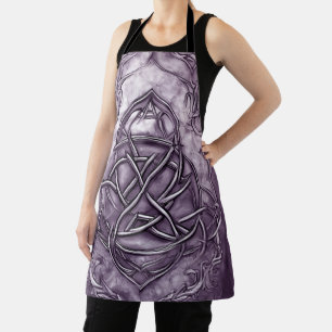 Triquetra Trinity Knot Lavender Purple Faux Metal Apron