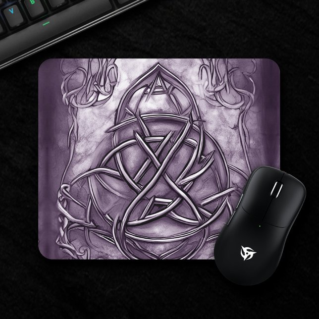 Triquetra Trinity Knot Lavender Purple Faux Metal Mouse Mat (Creator Uploaded)