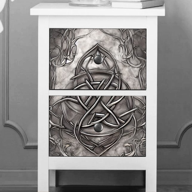 Triquetra Trinity Knot Silvery Pewter Faux Metal Tissue Paper (Creator Uploaded)