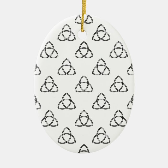 Triquetra Vesica Symbol Ceramic Tree Decoration (Front)