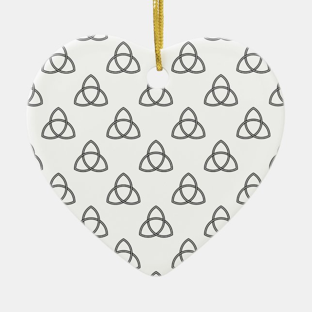 Triquetra Vesica Symbol Ceramic Tree Decoration (Front)