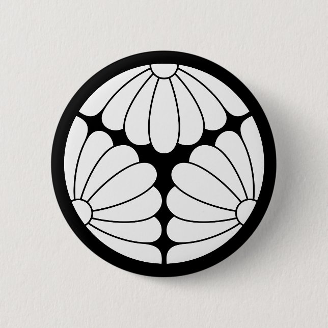 Trisected chrysanthemums 6 cm round badge (Front)