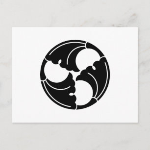 Trisected ginkgo leaves postcard