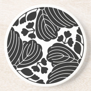 Trisected paulownias with 5&3 blooms coaster
