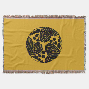 Trisected paulownias with 5&3 blooms throw blanket