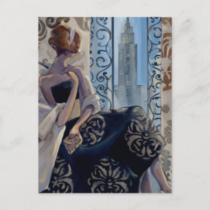 Trish Biddle New York Black Dress Postcard