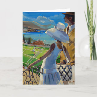 Trish Biddle - Tennis on the Riviera Card